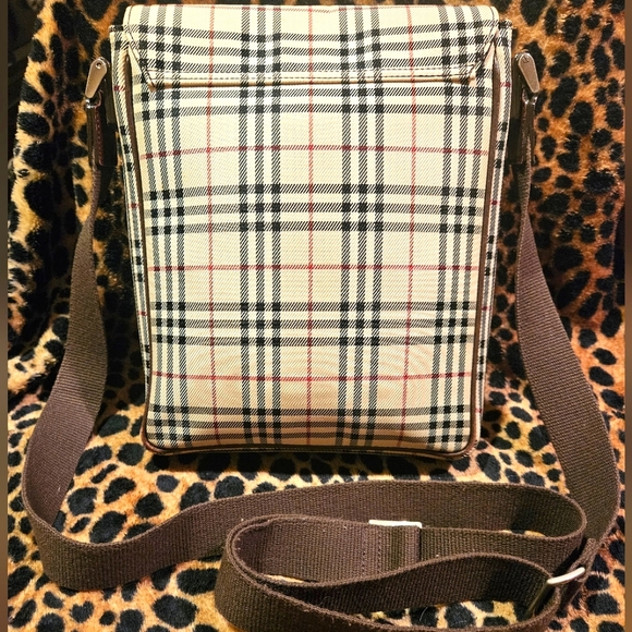 BURBERRY EUC Brown House Check Canvas Crossbody Bag Multiple colors/Beige - Picture 2 of 11
